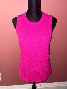 Nine West Bright Fuchsia Textured Tank Top